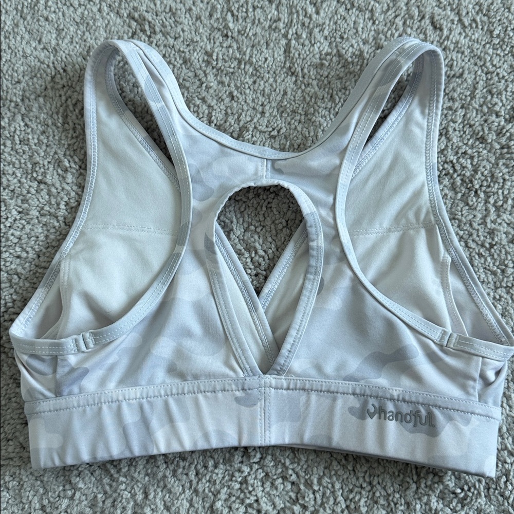 Handful Women's Light Gray Camo Sports Bra - Size XS - Picture 3 of 4